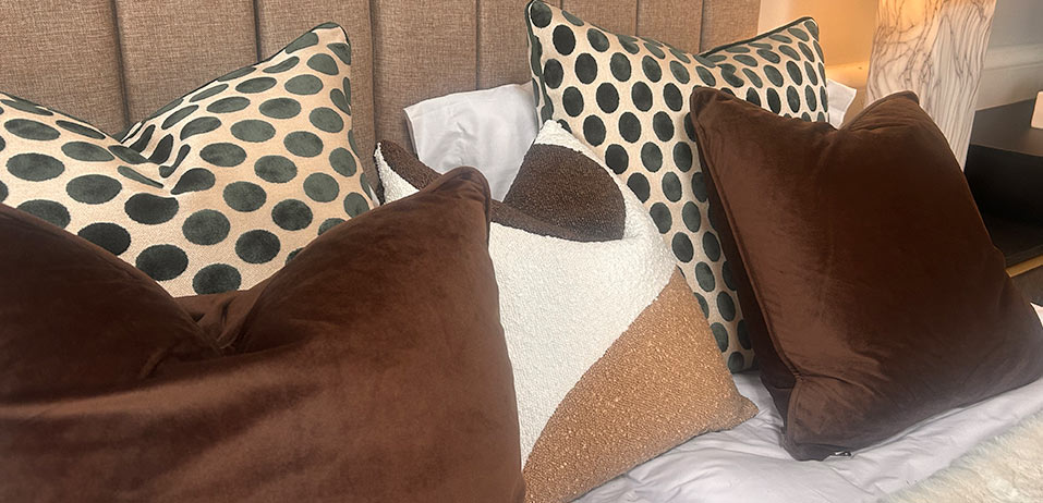 Coordinated cushions and soft furnishings styling detail