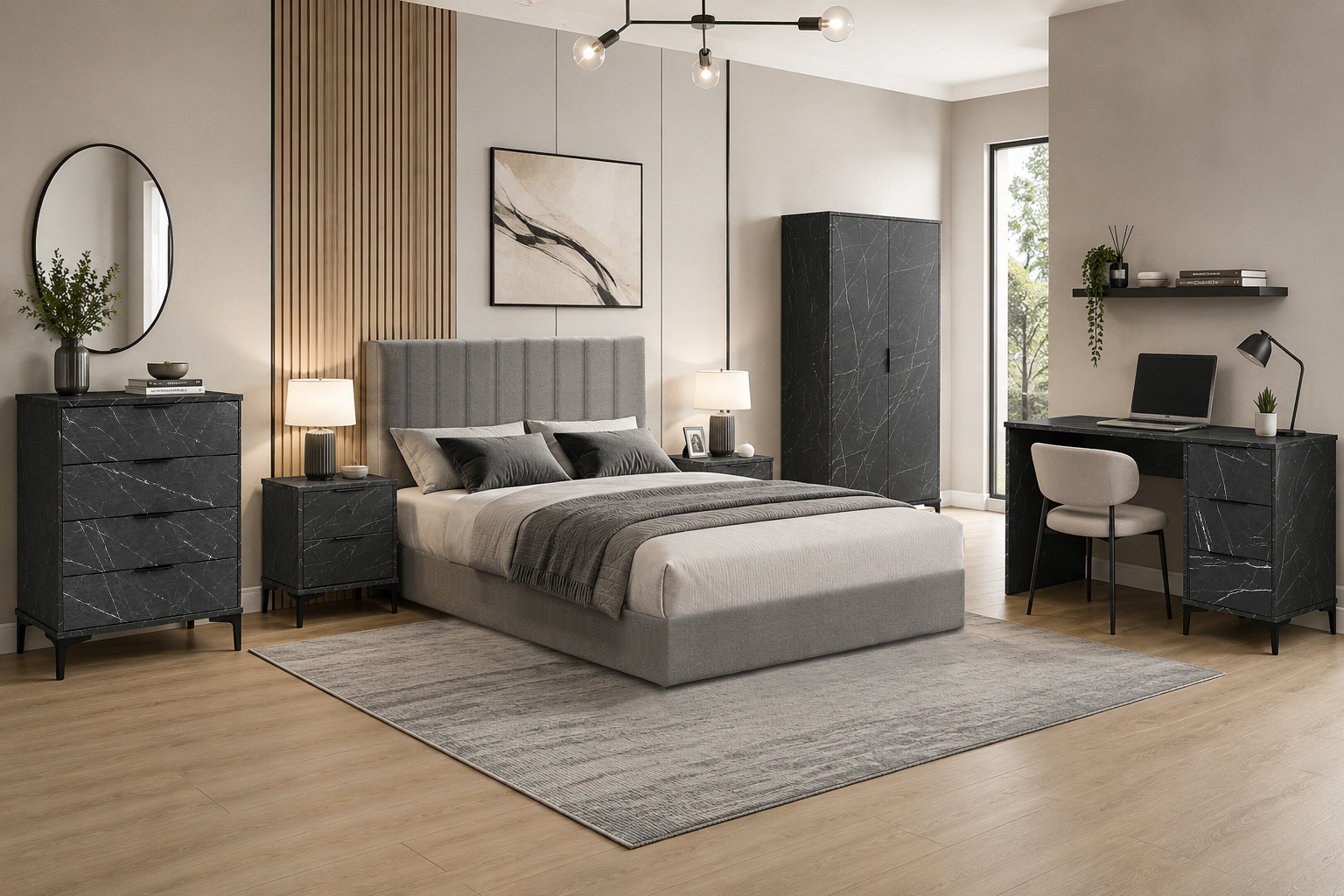 Furnished new-build living room