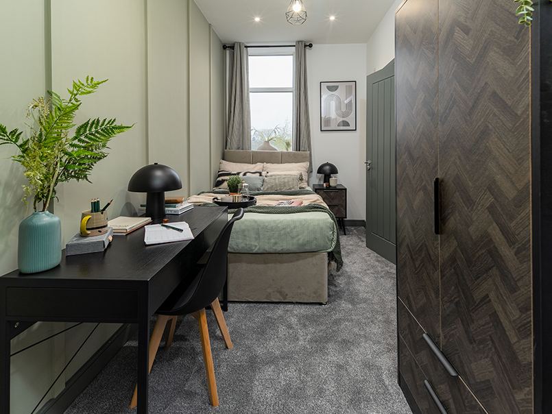 Styled bedroom interior