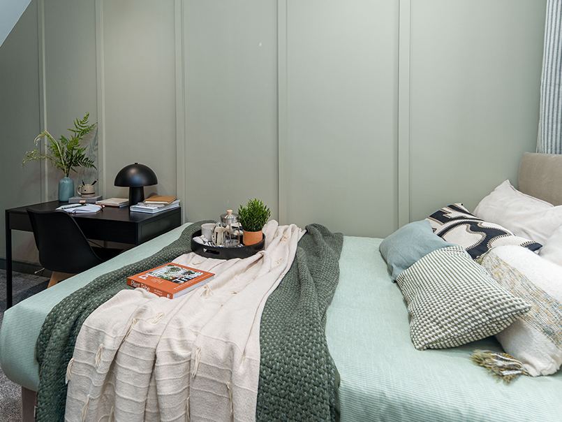 Styled bedroom interior