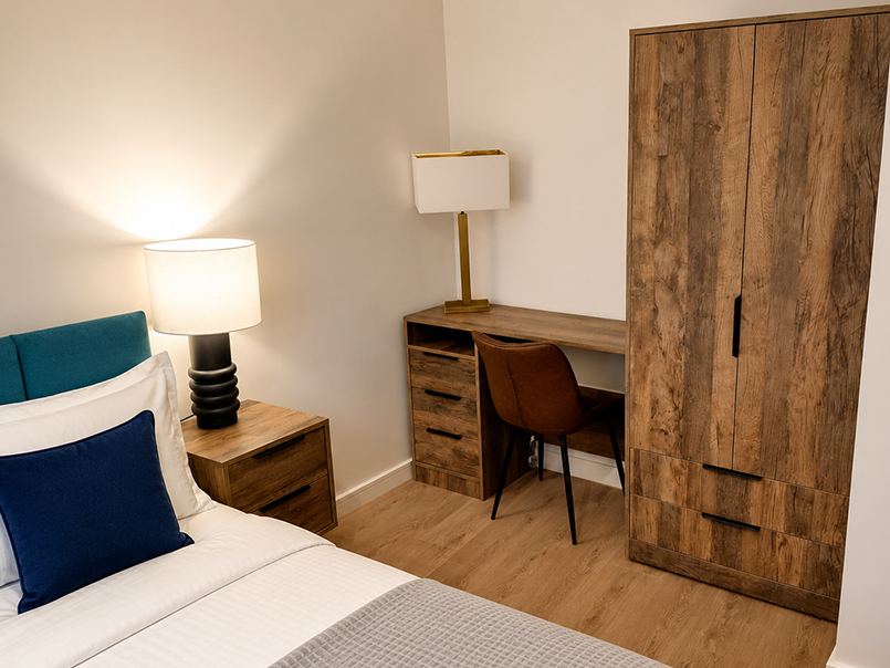 Styled bedroom interior