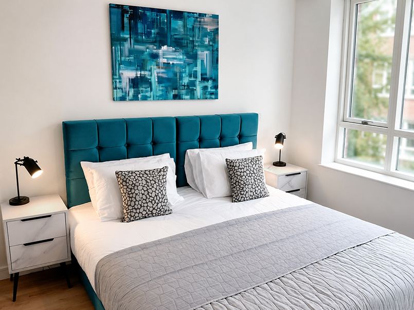 Styled bedroom interior