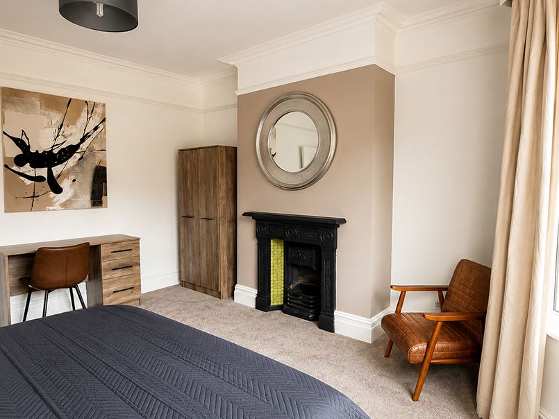 Styled bedroom interior
