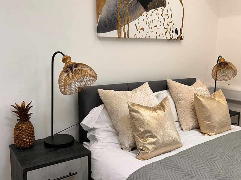 Styled bedroom interior