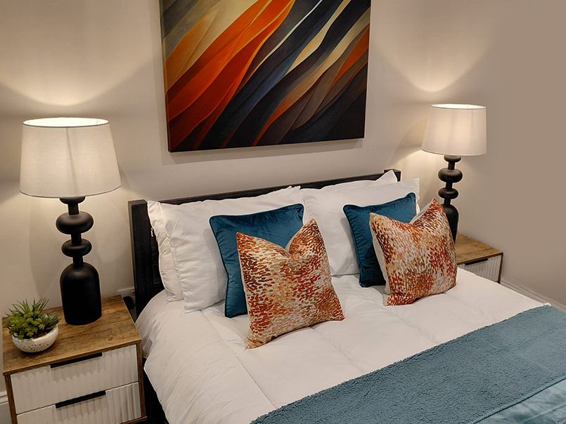 Styled bedroom interior