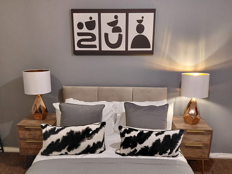 Styled bedroom interior