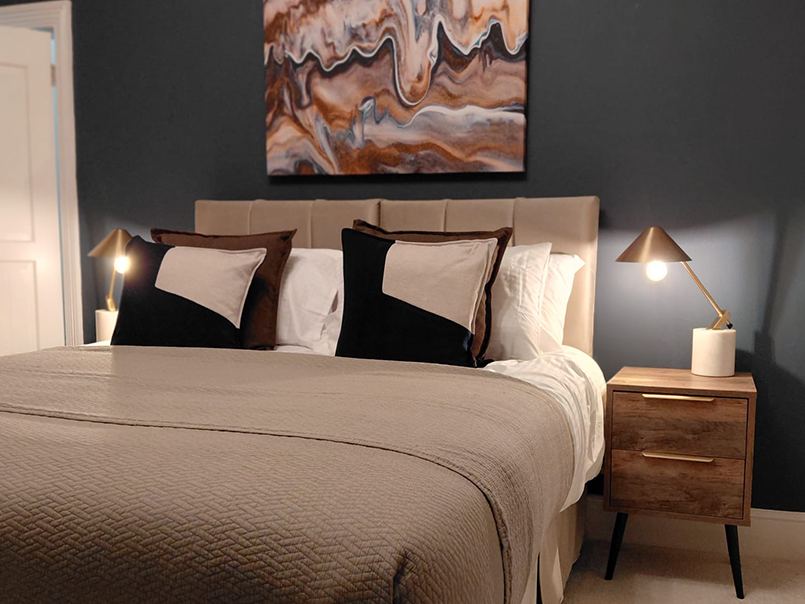 Styled bedroom interior