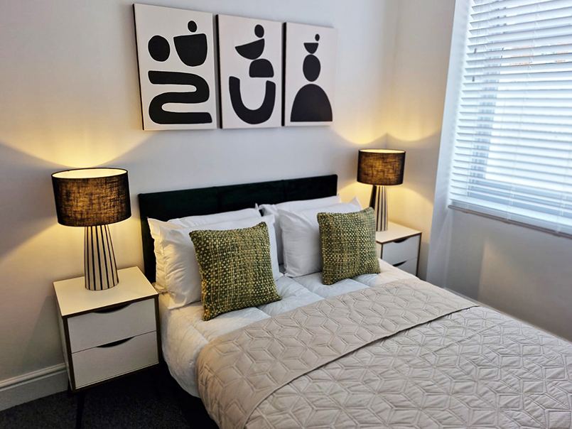 Styled bedroom interior