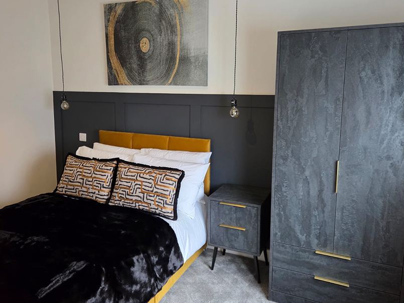 Styled bedroom interior