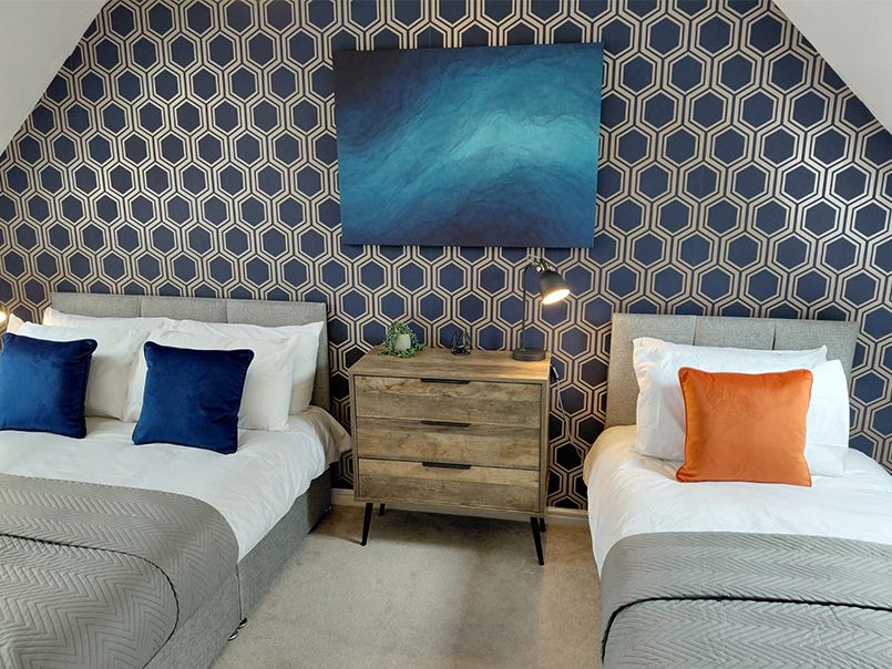 Styled bedroom interior
