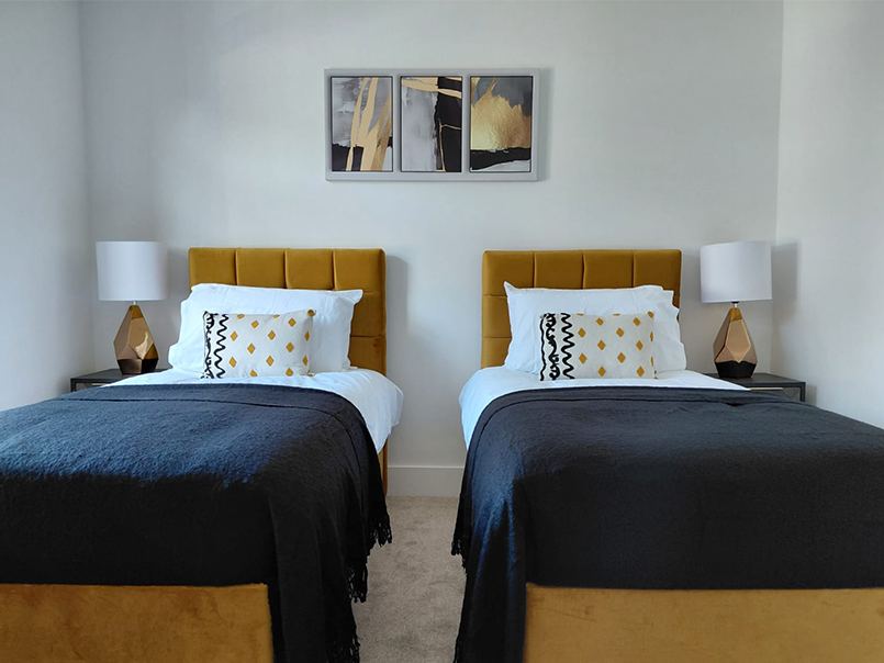 Styled bedroom interior