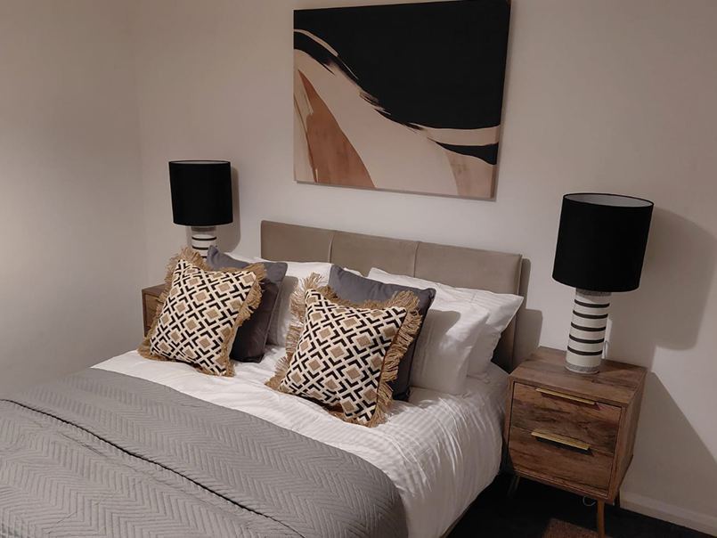 Styled bedroom interior