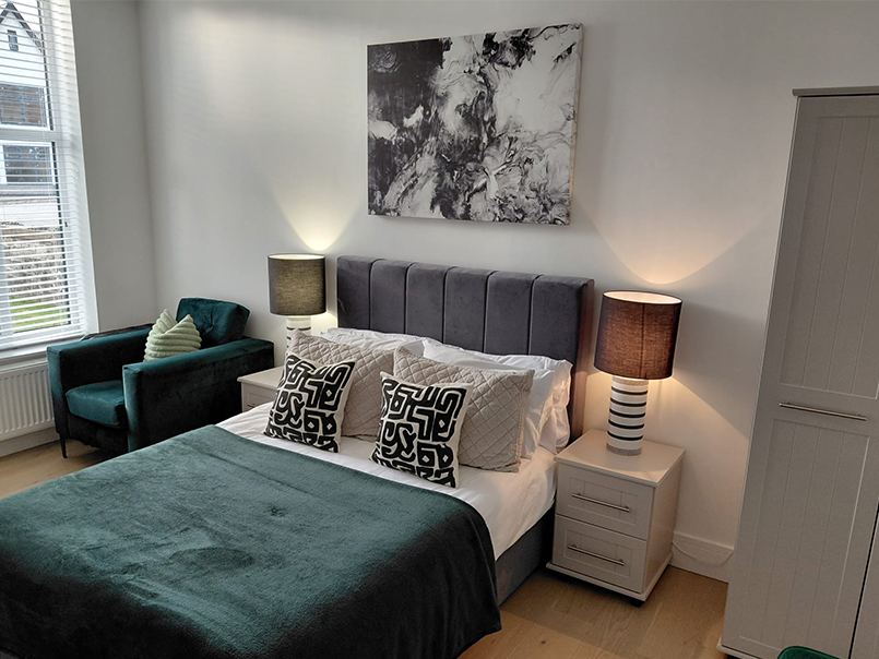 Styled bedroom interior
