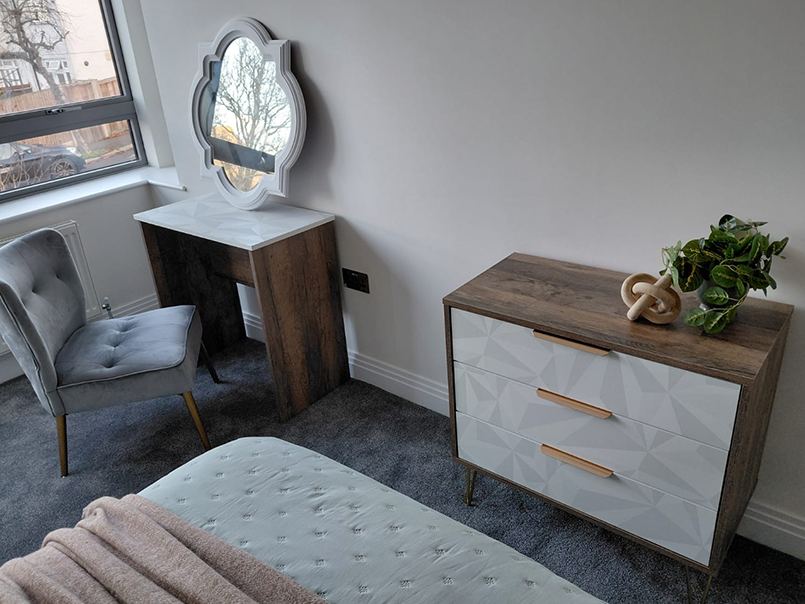 Styled bedroom interior