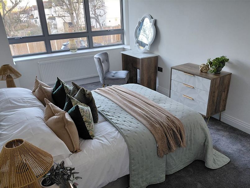 Styled bedroom interior