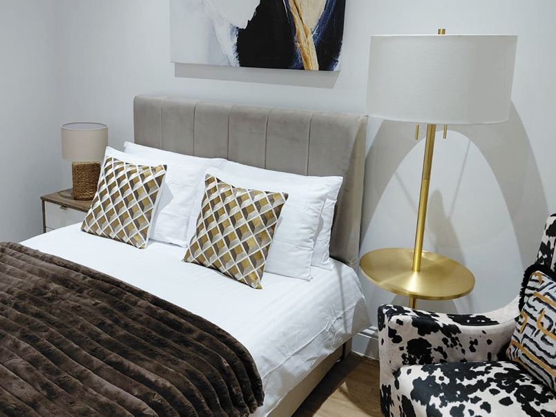 Styled bedroom interior