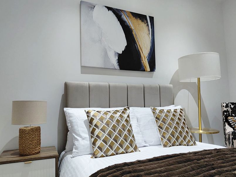 Styled bedroom interior