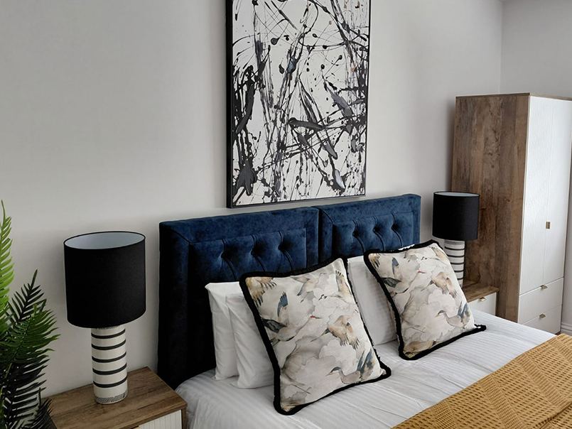 Styled bedroom interior