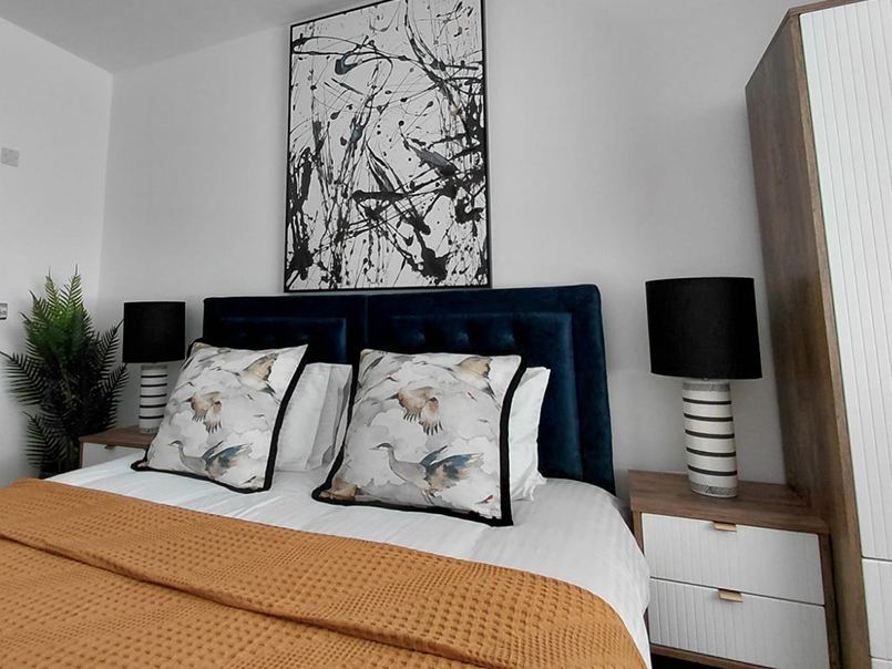 Styled bedroom interior