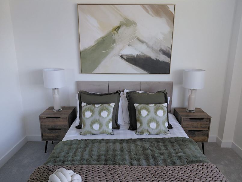 Styled bedroom interior