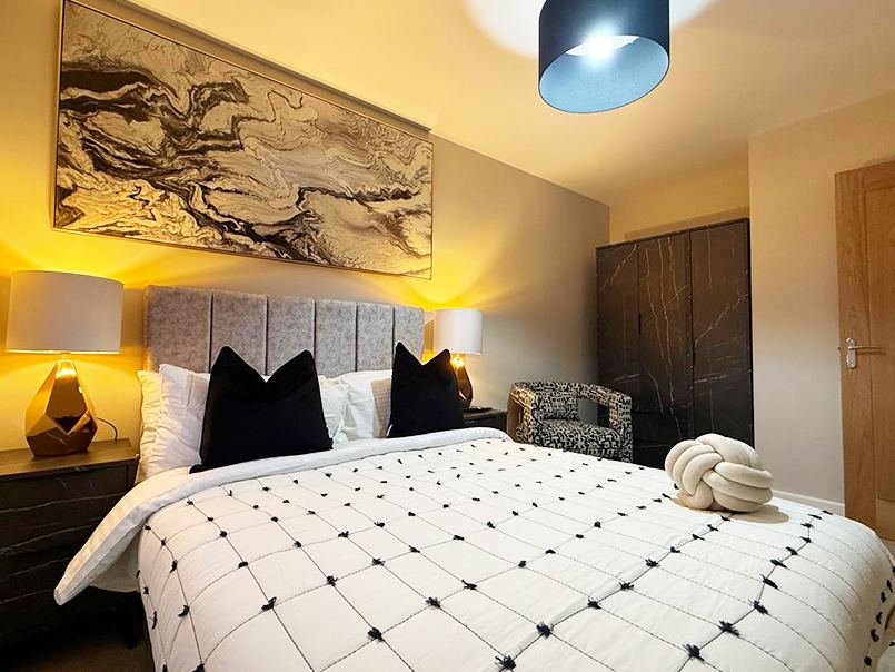 Styled bedroom interior