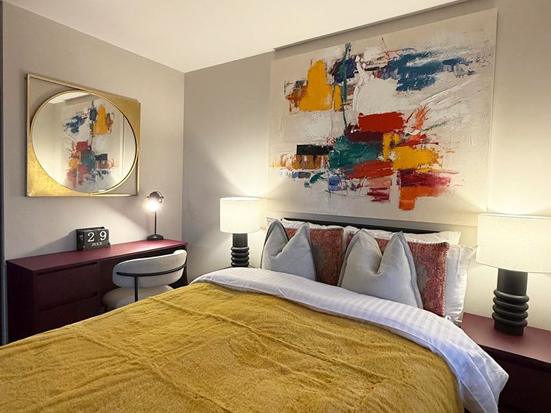 Styled bedroom interior