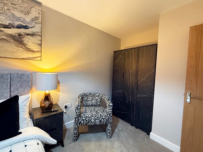 Styled bedroom interior