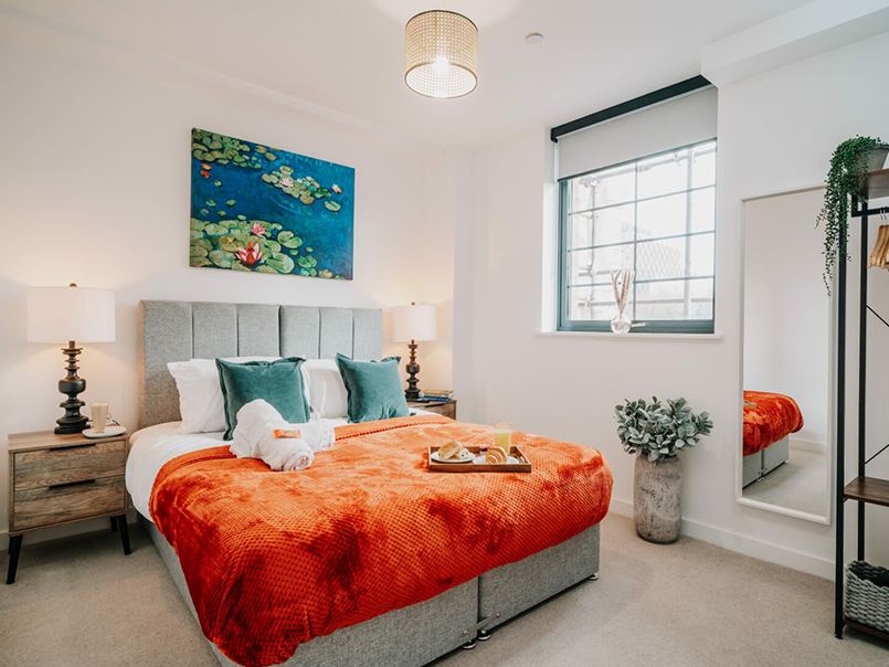 Styled bedroom interior