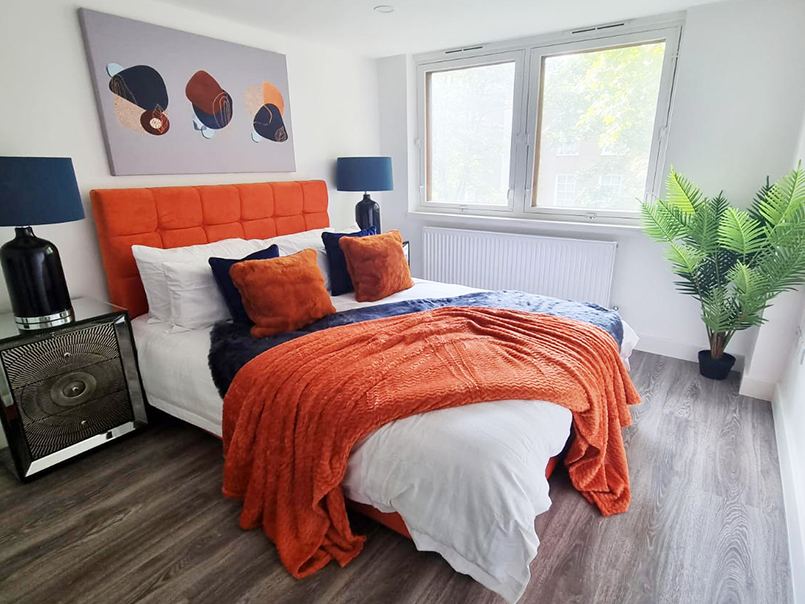 Styled bedroom interior