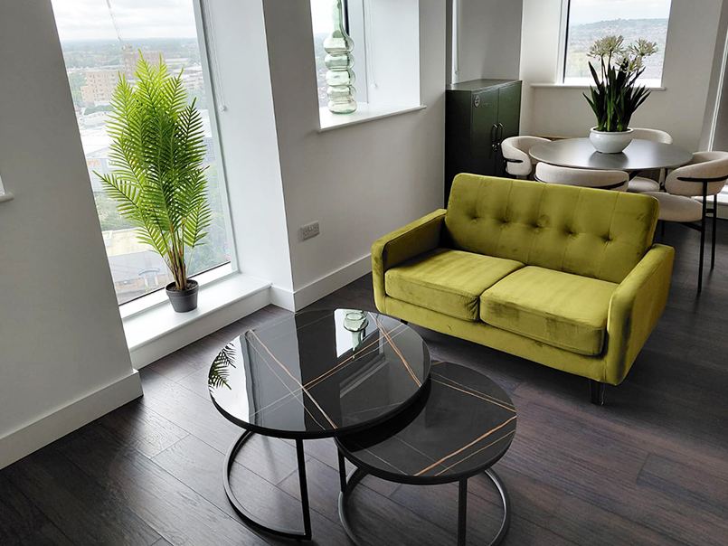 Styled living and lounge space