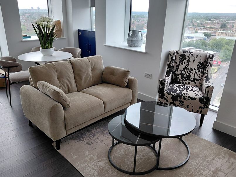 Styled living and lounge space